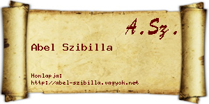 Abel Szibilla névjegykártya